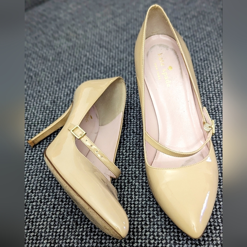 Kate Spade Patent Leather Nude Pumps Sz 8